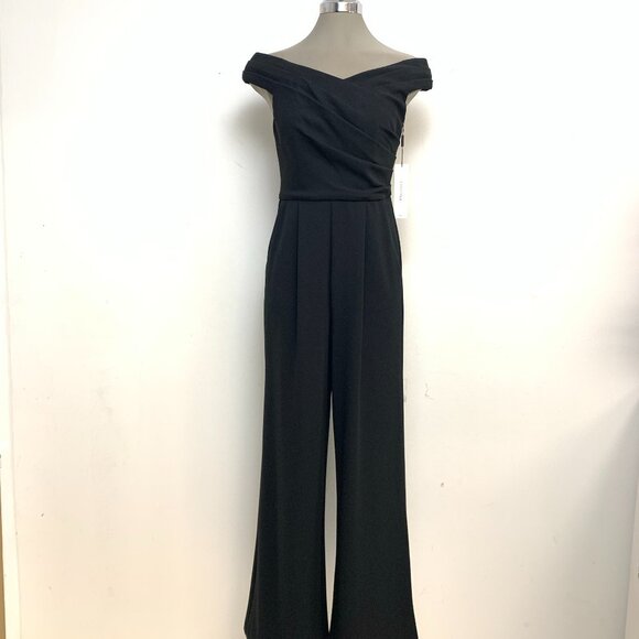 NEW - Calvin Klein Women's Off The Shoulder Jumpsuit with Side Rucked Easy Fit - Picture 1 of 7